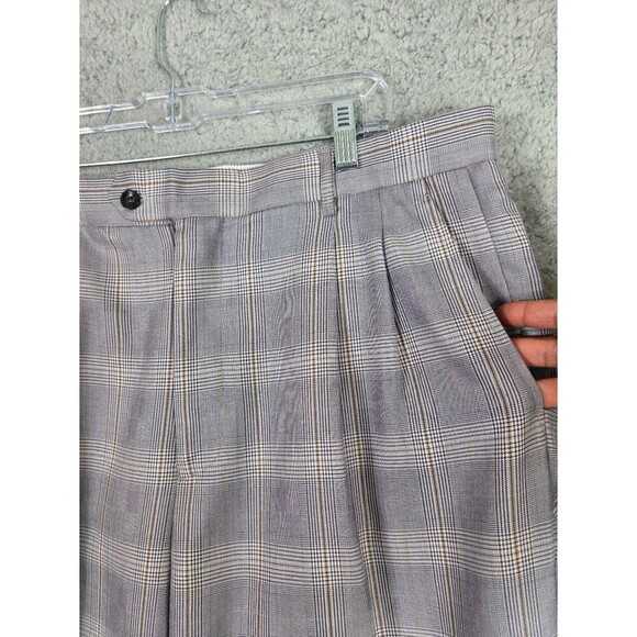 Apollo King Gray 3pc Suit 42L Pants 36L 38x28 Windowpane Houndstooth Check - Picture 12 of 14